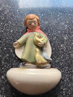 Vintage Wijwaterbakje met meisje en vogels, Antiek en Kunst, Antiek | Keramiek en Aardewerk, Ophalen
