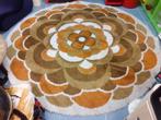 jaren 70 design rond vloerkleed wol bloem 250cm retro 1970s, Huis en Inrichting, Gebruikt, Rond, 200 cm of meer, ?