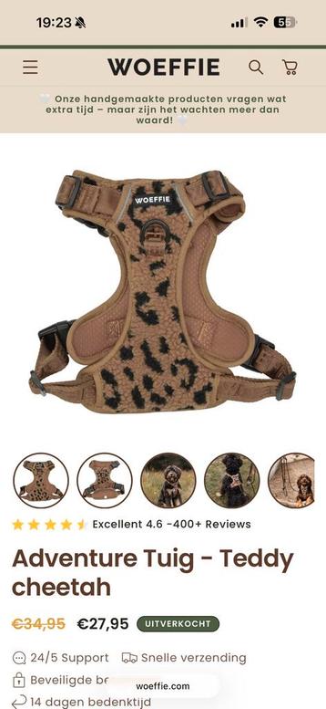 Honden tuigje panter WOEFFIE nieuw beschikbaar voor biedingen