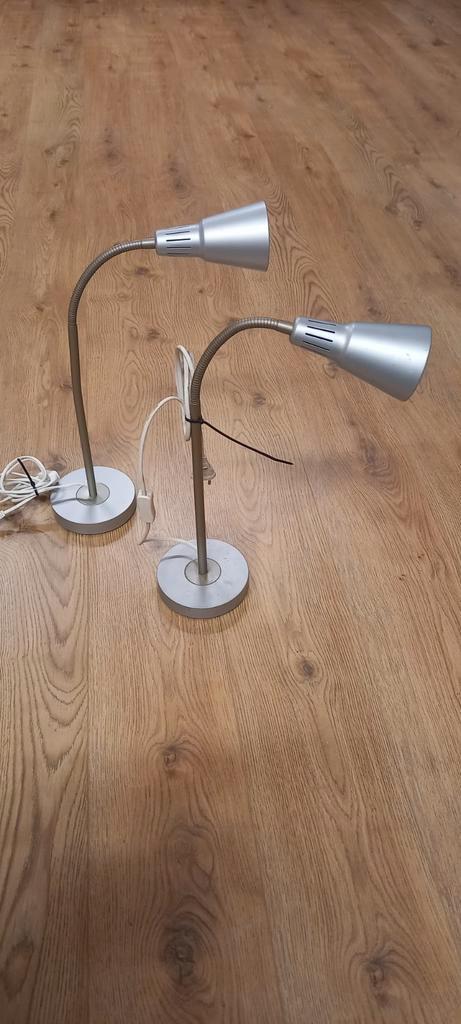2 Vintage Ikea Kvart Lampen - Alu/Metaal, Huis en Inrichting, Lampen | Tafellampen, Gebruikt, Minder dan 50 cm, Metaal, Ophalen of Verzenden