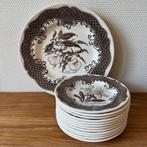 Bruin Vintage Gebaksstel Staffordshire Orchidee Ontwerp, Ophalen