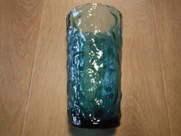 2 mooie vintage relief blauwe drinkglazen, Made in Italy beschikbaar voor biedingen