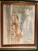Aquarel van Bernadette Voz - Dorpsgezicht, Antiek en Kunst, Ophalen of Verzenden