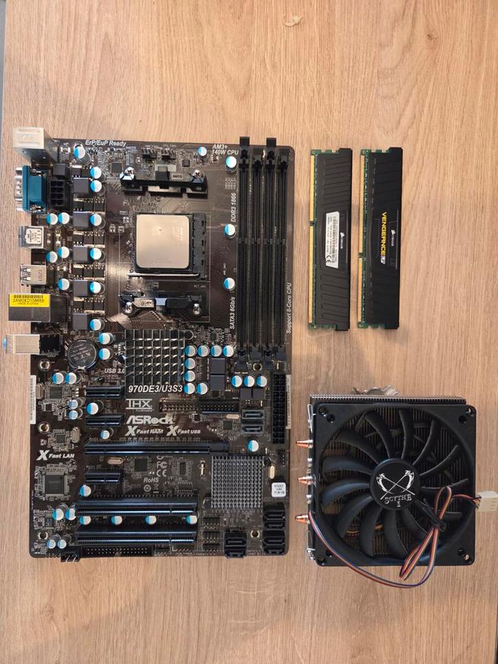 Moederbord, Processor & 16GB DDR3, Computers en Software, Moederborden, Gebruikt, AMD, DDR3, Ophalen of Verzenden