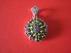 Mooie Zilveren Hanger met Peridot en Markasietjes, Verzenden, Zilver, Hanger, Met edelsteen
