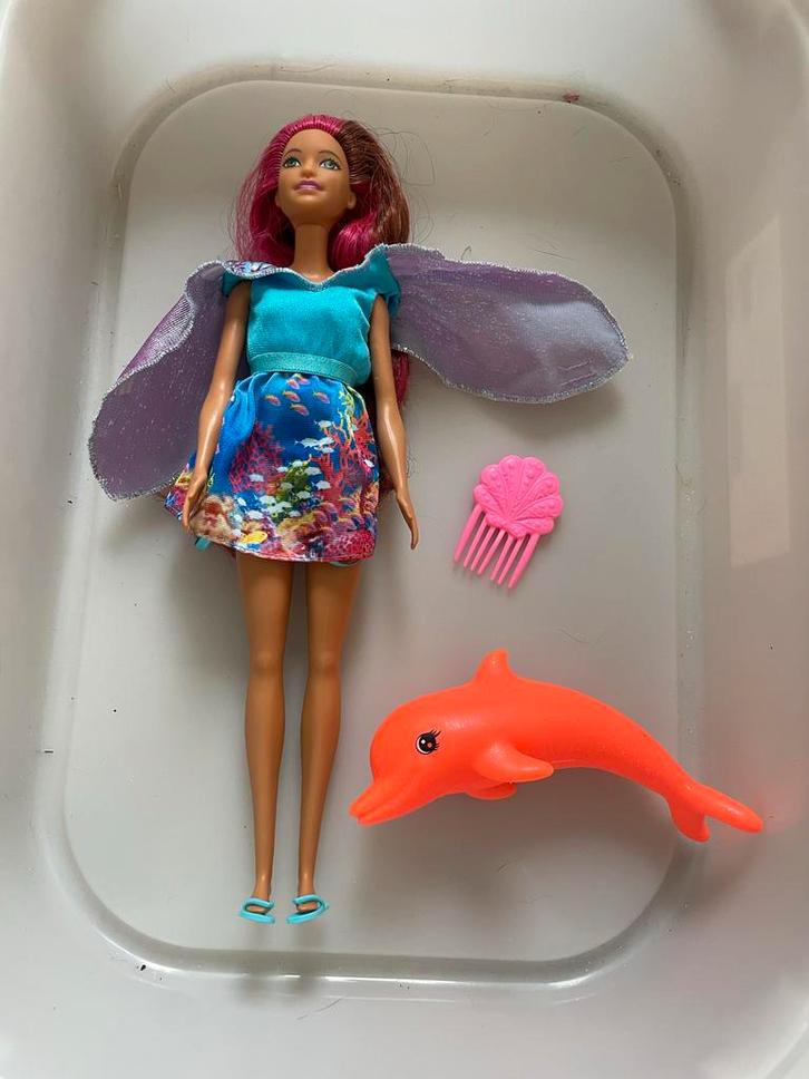 Barbie Zeemeermin Ayla met Dolfijn, Kinderen en Baby's, Speelgoed | Poppen, Zo goed als nieuw, Barbie, Ophalen of Verzenden