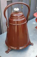 antieke bruin emaille doofpot, Ophalen of Verzenden