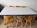 Retro kleutertafel met 6 stoeltjes, Ophalen, Gebruikt