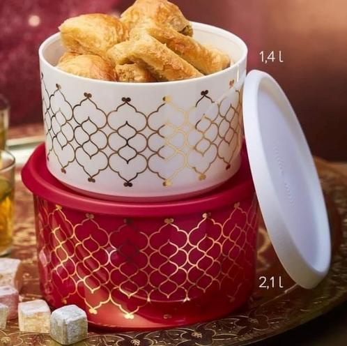 Tupperware Voorrraadbussen 1001 Nacht Rood/Goud Set van 2, Huis en Inrichting, Keuken | Tupperware, Nieuw, Bus of Trommel, Rood