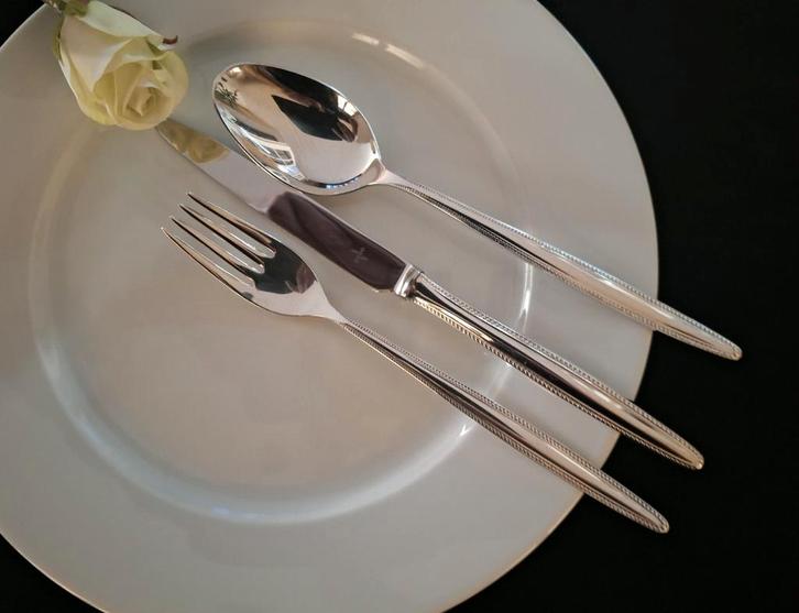 Gero Verzilverd Bestek - 100 Parelrand, Antiek en Kunst, Antiek | Bestek, Ophalen of Verzenden