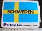 sticker TT-Saga-Line travemunde trelleborg schweden vlag, Verzenden, Zo goed als nieuw, Bedrijf of Vereniging
