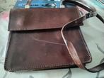 Z g a nieuwe leren schoudertas cognac bruin hoog 20cm br21cn, Ophalen of Verzenden, Zo goed als nieuw, Bruin