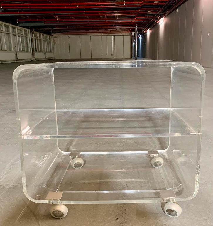 Space Age Lucite/Acryl Trolley  – West Germany ca. 1970s”, Huis en Inrichting, Tafels | Sidetables, Zo goed als nieuw, 25 tot 50 cm