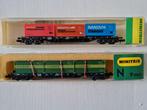 2 Fraaie Minitrix containerwagons 3507/3511