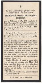 Theodorus W. Reijmers 1921 Millingen + 1939 Beek-Ubbergen, Verzenden, Bidprentje