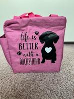 Oudroze Geïsoleerde Lunchtas met Teckelprint & Tekst, Sieraden, Tassen en Uiterlijk, Tassen | Schooltassen, Minder dan 30 cm, Verzenden