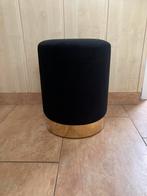 Velvet velours zwarte poef/kruk  28x35 zgan, Ophalen of Verzenden, Zo goed als nieuw, Rond, Minder dan 50 cm
