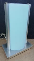 Tafellamp. Design lamp. RVS/wit glas. 30 cm., Minder dan 50 cm, Glas, Post modern, Zo goed als nieuw