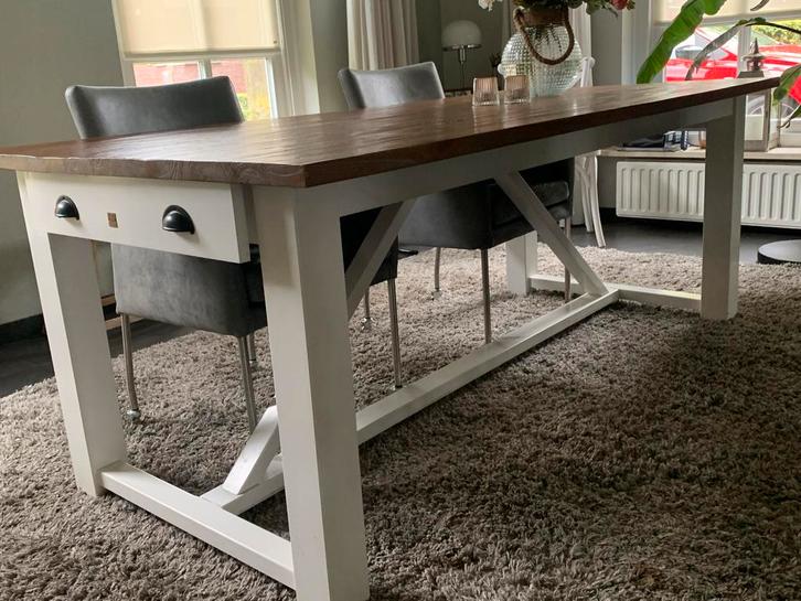Riviera Maison Eettafel 200x100 - Eiken Blad, Huis en Inrichting, Tafels | Eettafels, Gebruikt, 50 tot 100 cm, 200 cm of meer