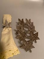 Vintage Servetringen - Esdoornblad Vernikkeld, Ophalen of Verzenden, Gebruikt, Overige materialen, Los bestek