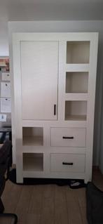 Witte kast met lades en planken, Huis en Inrichting, Kasten | Boekenkasten, Ophalen, 100 tot 150 cm, 200 cm of meer, Zo goed als nieuw
