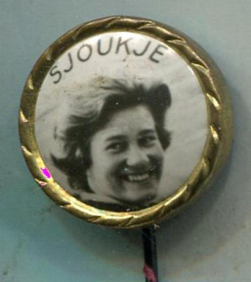 Sjoukje Dijkstra kunstschaatser koper Astor speldje( S_194 ), Verzamelen, Speldjes, Pins en Buttons, Zo goed als nieuw, Speldje of Pin