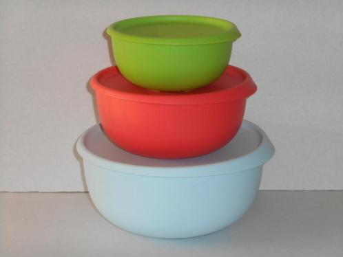 Tupperware Saturnus Kommen (3) 550 ml. / 1,3 L. / 2,5 L., Huis en Inrichting, Keuken | Tupperware, Nieuw, Bak of Kom, Blauw, Groen