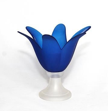 Kobaldblauw Tulp Sfeerlicht jM glas Portugal jaren '90 beschikbaar voor biedingen