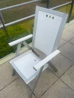 4x aluminium stoelen met kussens licht groen, Ophalen of Verzenden, Gebruikt, Aluminium, Verstelbaar