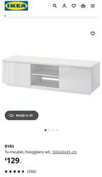 IKEA BYÅS TV-Meubel Hoogglans Wit, Huis en Inrichting, Ophalen, Overige materialen, 150 tot 200 cm, Zo goed als nieuw