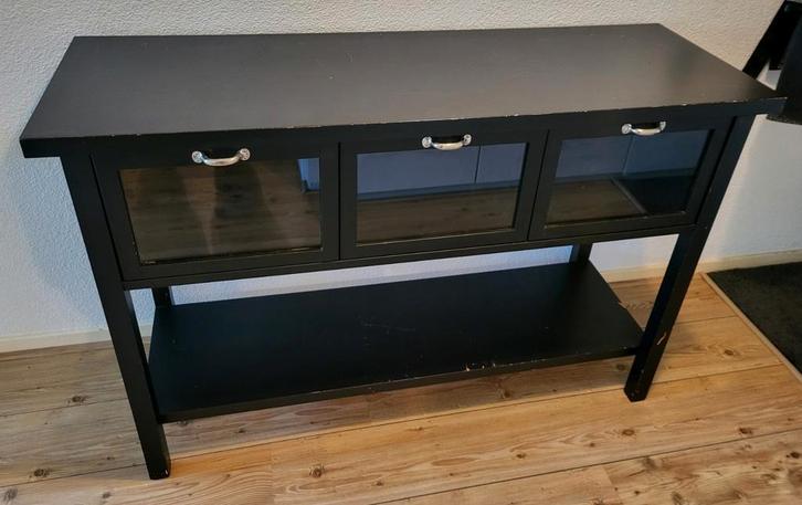 Houten sidetable/opknapper, Huis en Inrichting, Kasten | Dressoirs, Gebruikt, 100 tot 150 cm, 25 tot 50 cm, Met klep(pen), Ophalen