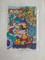 Zeefdruk Pim van Halem - Busy bus D, Antiek en Kunst, Kunst | Litho's en Zeefdrukken, Verzenden