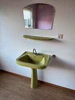 Drie wastafels vintage retro groen, Doe-het-zelf en Verbouw, Sanitair, Ophalen, Gebruikt, Wastafel