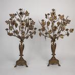 Kandelaren bloemen, engelen, Ophalen of Verzenden, Koper of Brons