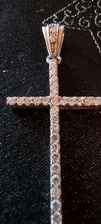 Mooi zilver (925) kruis hanger met zirkonia, Zilver, Zilver, Verzenden