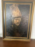 Oud schilderij olieverf Man met de gouden helm zgst 75x54x5, Antiek en Kunst, Ophalen