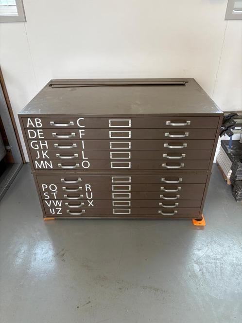 Ahrend Oda A0 tekeningladekast 2 stuks - retro, Huis en Inrichting, Kasten | Ladekasten, Gebruikt, Minder dan 100 cm, 100 tot 150 cm