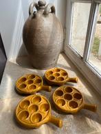 Brocante, vintage setje Franse escargot schaaltjes, okergeel, Antiek en Kunst, Ophalen of Verzenden