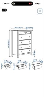 Witte commode met 6 lades Hemnes, Overige materialen, Gebruikt, 100 tot 150 cm, Ophalen of Verzenden