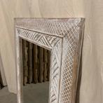 Trendy Spiegel - houten lijst - wit - 100 x 70 cm -TTM Wonen, Www.ttmwonen.nl, 100 tot 150 cm, Nieuw, Ophalen of Verzenden