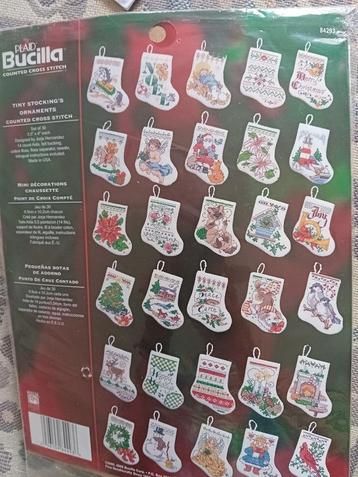Kerst Borduurpakket Tiny Stocking's Ornaments/ bucilla beschikbaar voor biedingen