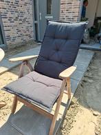 Houten Tuinstoelen met Kussens (2 stuks), Tuin en Terras, Ophalen, Gebruikt, Hout, Verstelbaar