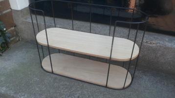 Wandrek / wandkast, wandplank metaal hout 45 cm. wandschapje beschikbaar voor biedingen