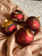 Vintage kerstballen zon en sterren rood zwart goud, Diversen, Ophalen of Verzenden, Zo goed als nieuw