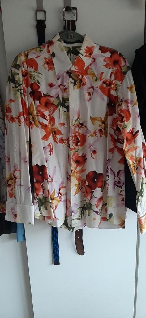 Hans Ubbink Overhemd met Bloemenprint, Kleding | Heren, Overhemden, Zo goed als nieuw, Halswijdte 39/40 (M), Overige kleuren, Ophalen of Verzenden