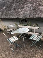 Frans tuinset/brocante tuinset/tuintafel/tuinstoelen, Ophalen of Verzenden