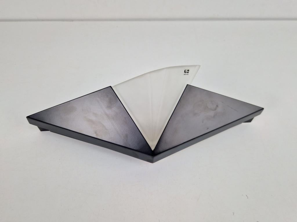 Postmodern g2 vetri murano wandlamp metaal glas’80 italy, N, N, Postmodern, Ophalen of Verzenden