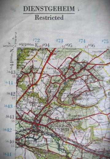 Stafkaart 1951~Kaart Heerlen~n0 62 west + Duitsland Schwarz beschikbaar voor biedingen