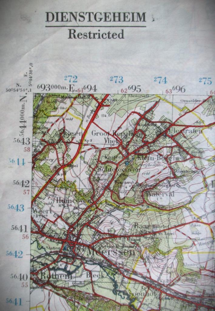 Stafkaart 1951~Kaart Heerlen~n0 62 west + Duitsland Schwarz, Verzamelen, Militaria | Algemeen, Landmacht, Overige typen, Overige gebieden