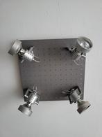 Plafondplaat met 4x spotlight zilvergrijs, Huis en Inrichting, Lampen | Plafondlampen, Ophalen